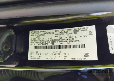 2017 Ford F-150 Xlt from USA, damaged, VIN 1FTEW1CF6HFB11722